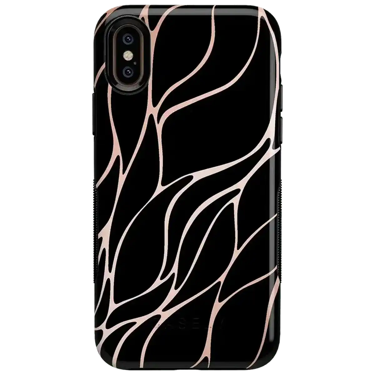 Midnight Ride | Black and Gold Metallic Waves Case