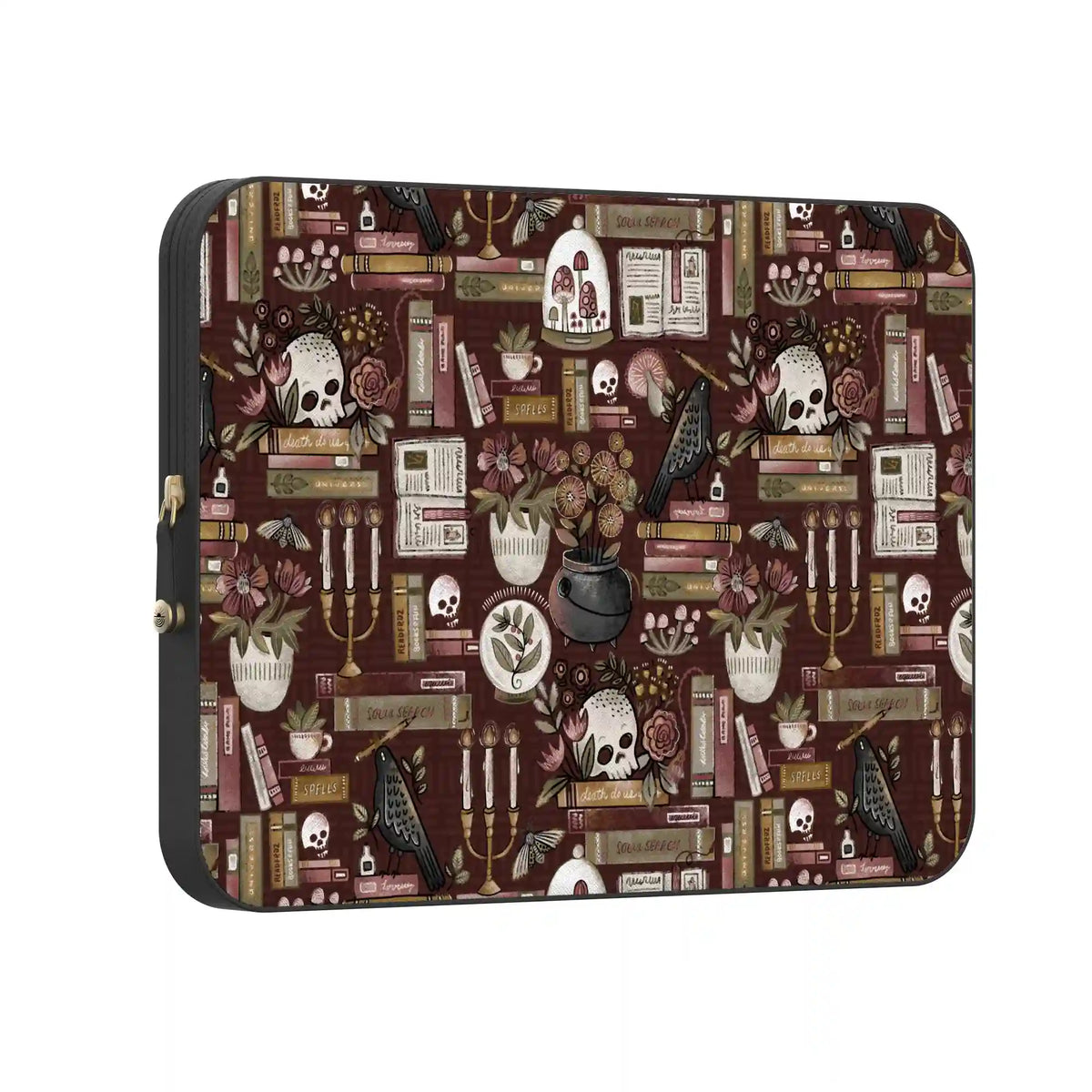 Gothic Noir | Spooky Bookshelf Laptop Case
