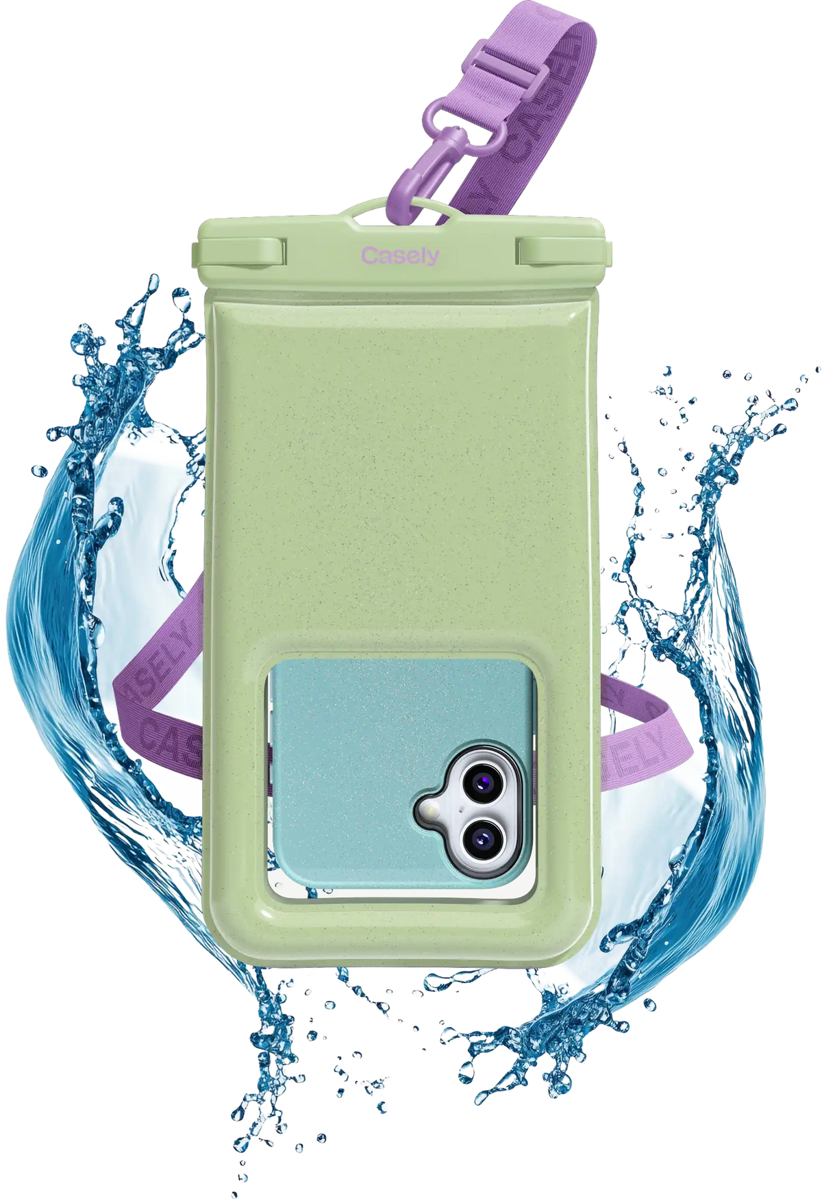 AquaBuddy | Kiwi Kiss Matcha Green Shimmer Waterproof Phone Pouch