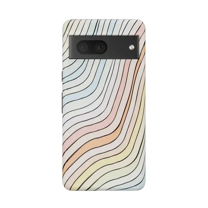 Ride The Wave | Pastel Rainbow Lined Google Pixel Case