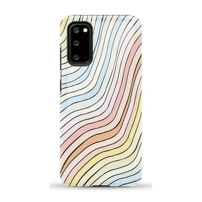 Ride The Wave | Pastel Rainbow Lined Samsung Case