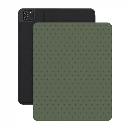 On the Dot | Olive Green Polka Dot iPad Case