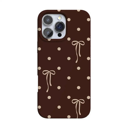 Teddy Bows | Brown Polka Dot Case