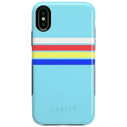 Totally Groovy | Teal Rainbow Stripes Color Block Case