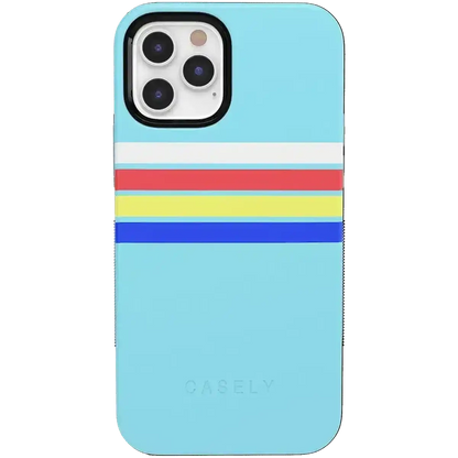 Totally Groovy | Teal Rainbow Stripes Color Block Case