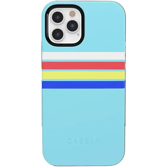 Totally Groovy | Teal Rainbow Stripes Color Block Case
