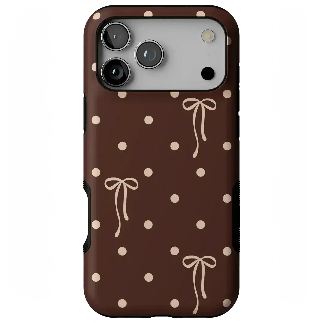 Teddy Bows | Brown Polka Dot Case
