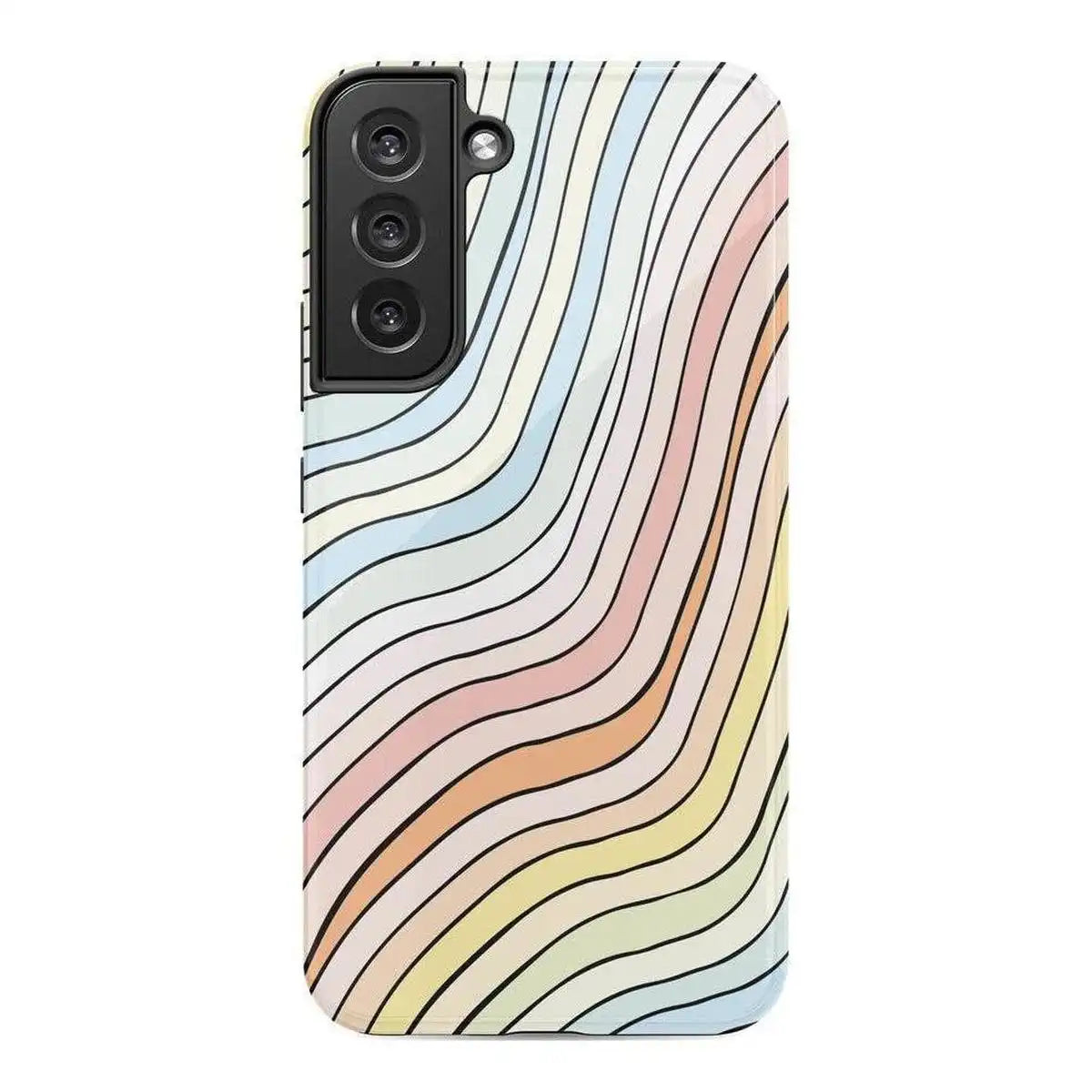 Ride The Wave | Pastel Rainbow Lined Samsung Case
