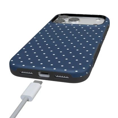 On the Dot | Navy Polka Dot Case