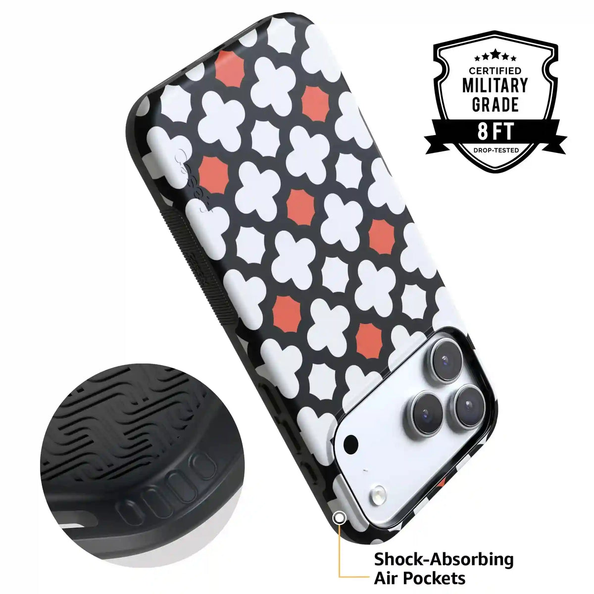 Red Lattice Tile | High Contrast Design Case