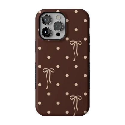 Teddy Bows | Brown Polka Dot Case