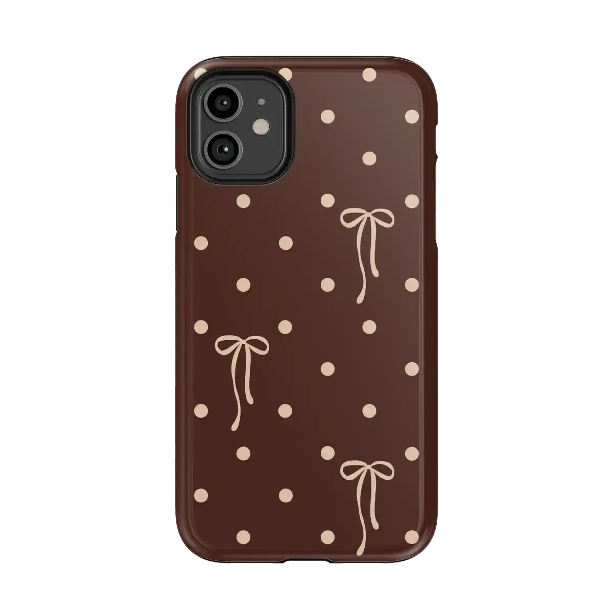 Teddy Bows | Brown Polka Dot Case
