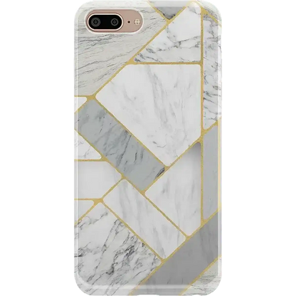 Sharp Lines | Geo White and Gold Marble Case