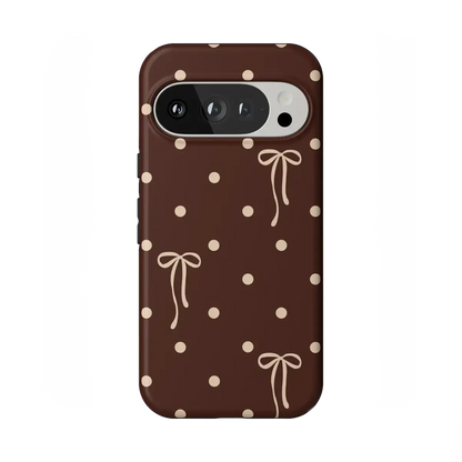 Teddy Bows | Brown Polka Dot Case