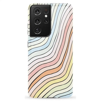 Ride The Wave | Pastel Rainbow Lined Samsung Case