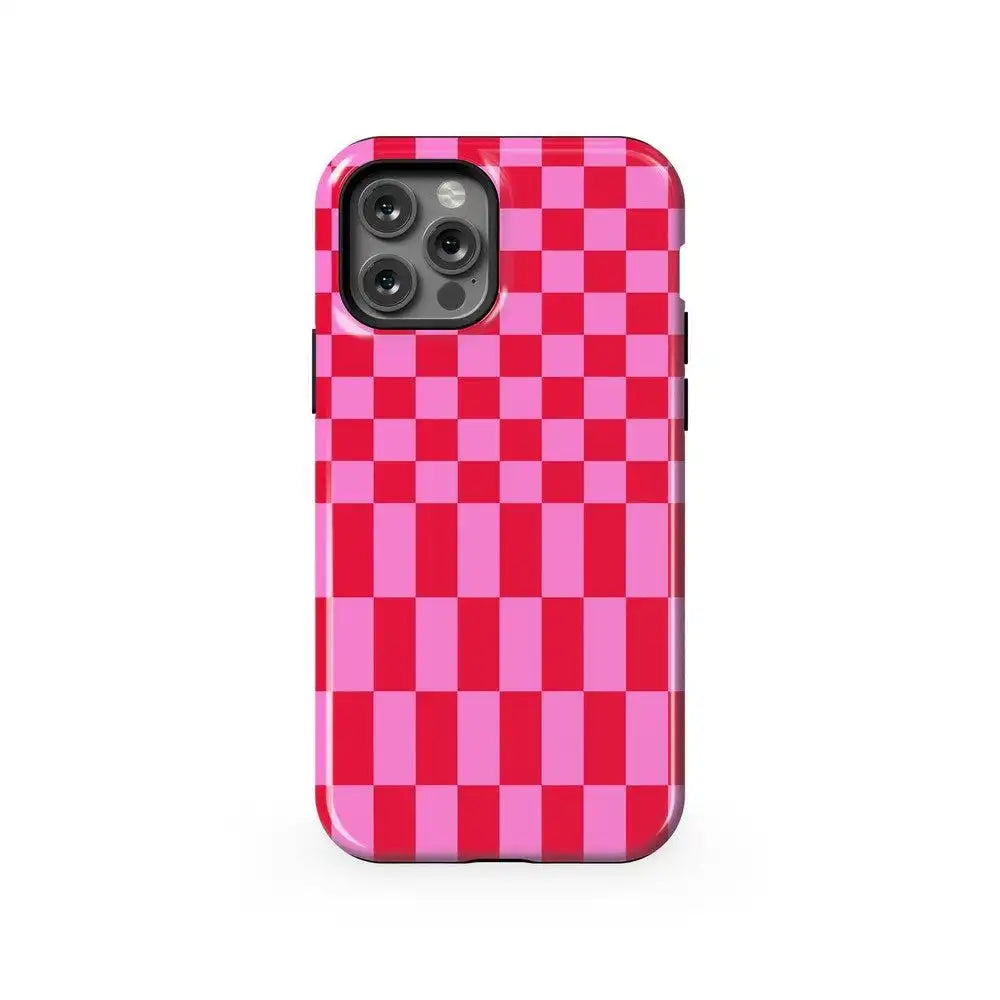Vibe Check | Pink Checkerboard Case