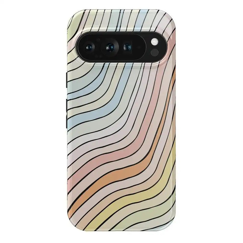Ride The Wave | Pastel Rainbow Lined Google Pixel Case