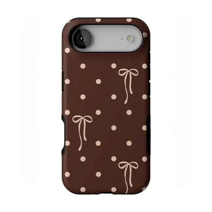 Teddy Bows | Brown Polka Dot Case