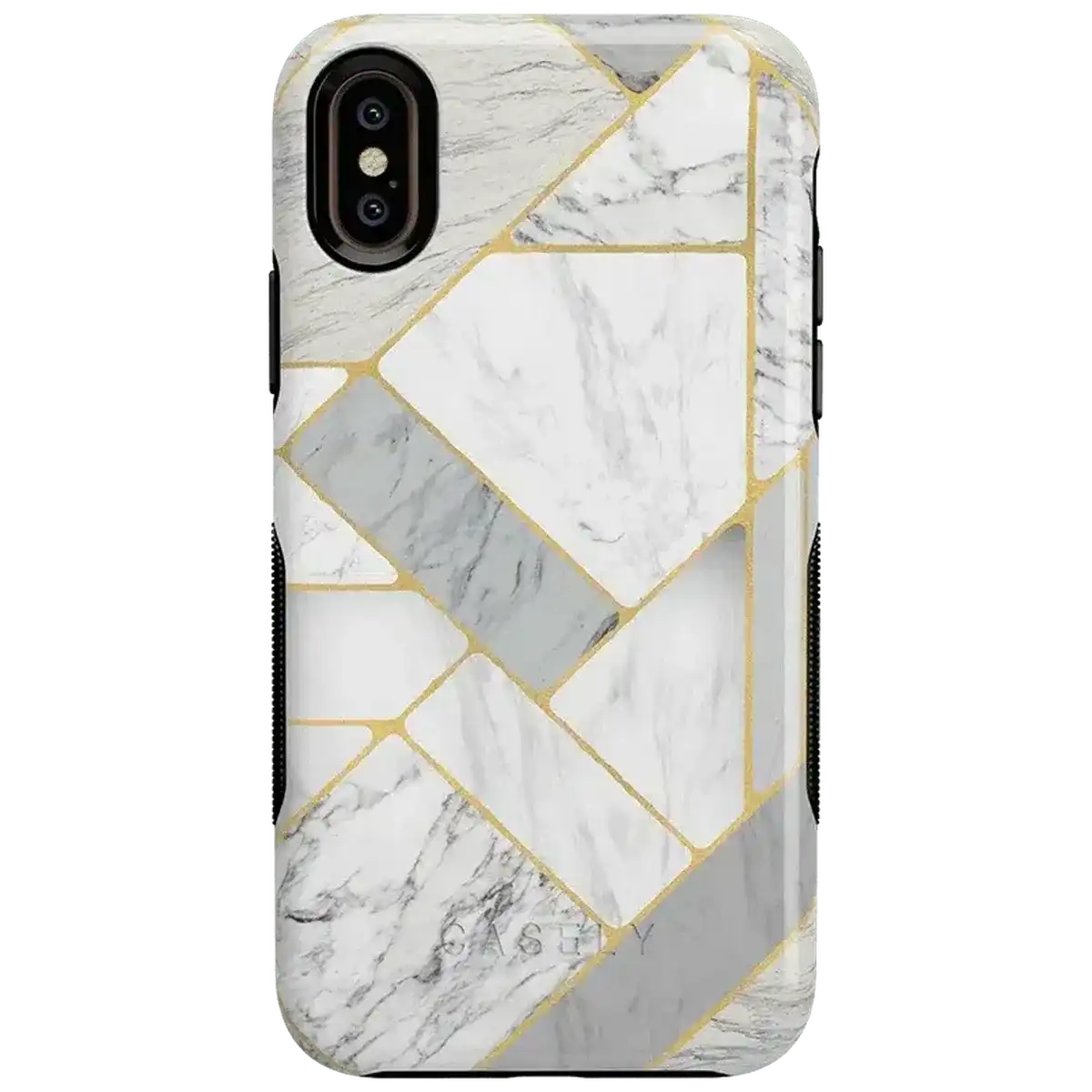 Sharp Lines | Geo White and Gold Marble Case