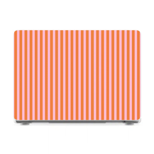 Perfect Stripes | Orange & Pink Stripes Laptop Shell