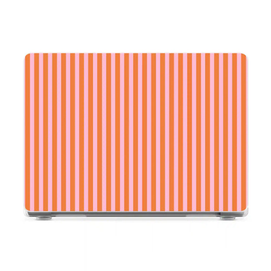 Perfect Stripes | Orange & Pink Stripes Laptop Shell