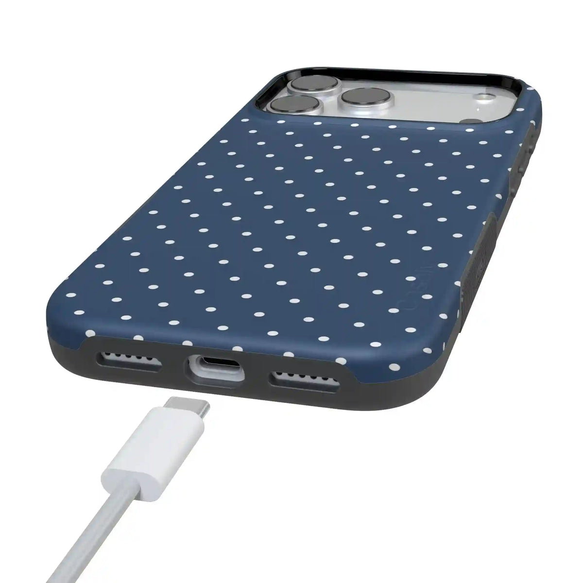 On the Dot | Navy Polka Dot Case