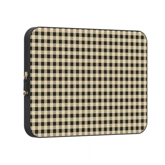 Cedar Lane | Black & Cream Gingham Laptop Case