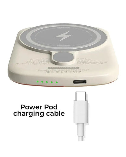 USB to USB-C Power Pod Charging Cord | White Cable