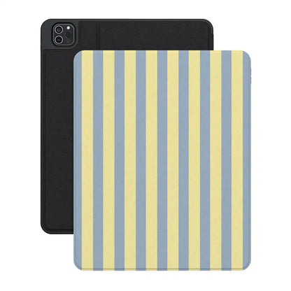 Coastline Stripes | Blue & Yellow iPad Case