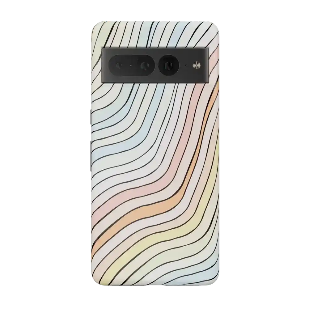 Ride The Wave | Pastel Rainbow Lined Google Pixel Case