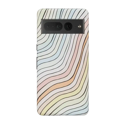 Ride The Wave | Pastel Rainbow Lined Google Pixel Case