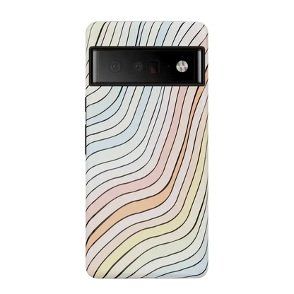 Ride The Wave | Pastel Rainbow Lined Google Pixel Case