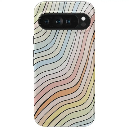 Ride The Wave | Pastel Rainbow Lined Google Pixel Case