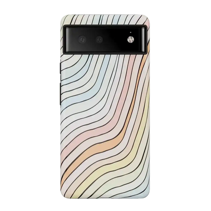 Ride The Wave | Pastel Rainbow Lined Google Pixel Case