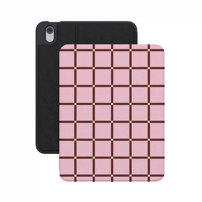 Uptown Gridlock | Pink Checkerboard iPad Case