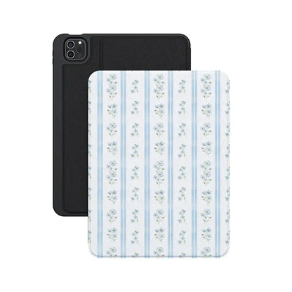 Cottage Stripe | Blue Floral iPad Case