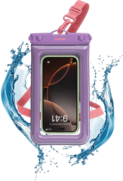 AquaBuddy | Lavender Waves Purple Shimmer Waterproof Phone Pouch