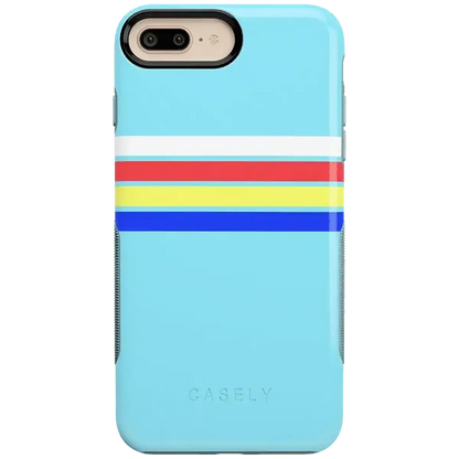 Totally Groovy | Teal Rainbow Stripes Color Block Case