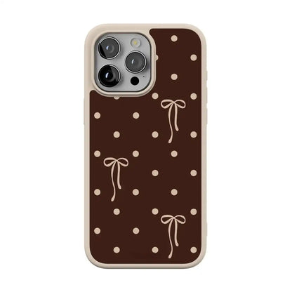 Teddy Bows | Brown Polka Dot Case