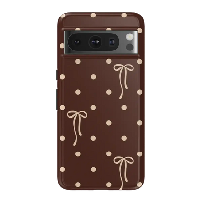 Teddy Bows | Brown Polka Dot Case