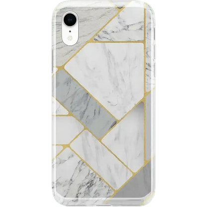 Sharp Lines | Geo White and Gold Marble Case