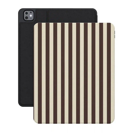 S'more Stripes | Brown Striped iPad Case