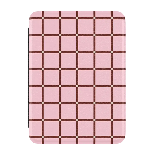 Uptown Gridlock | Pink Checkerboard Kindle Case