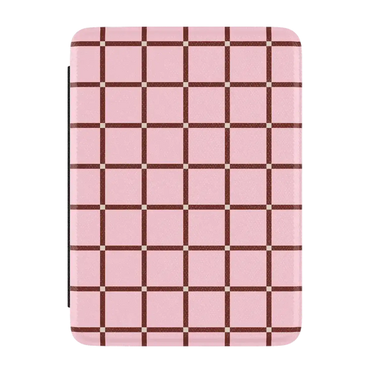 Uptown Gridlock | Pink Checkerboard Kindle Case