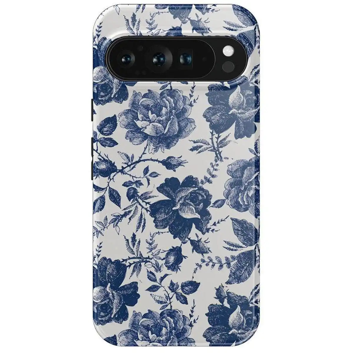 Rose to Fame | Blue & White Rose Floral Google Pixel Case