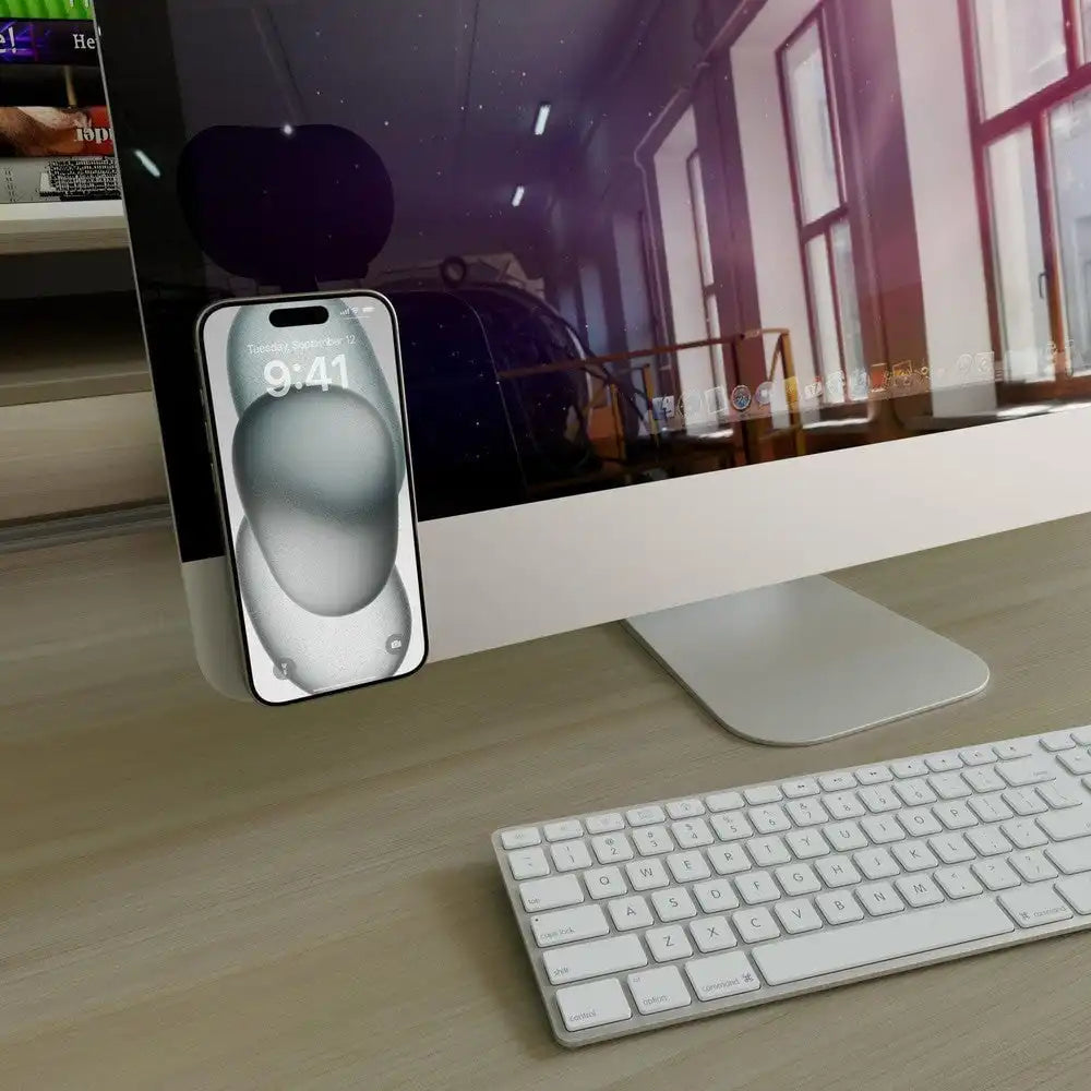 Grippy | White Silicone Suction Phone Mount with MagSafe