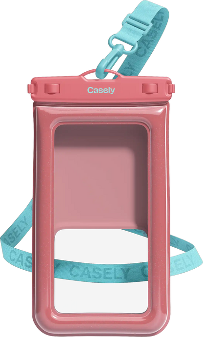 AquaBuddy | Starfish Wishes Coral Pink Shimmer Waterproof Phone Pouch