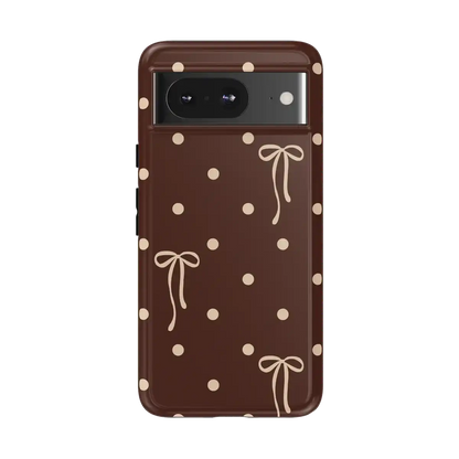 Teddy Bows | Brown Polka Dot Case
