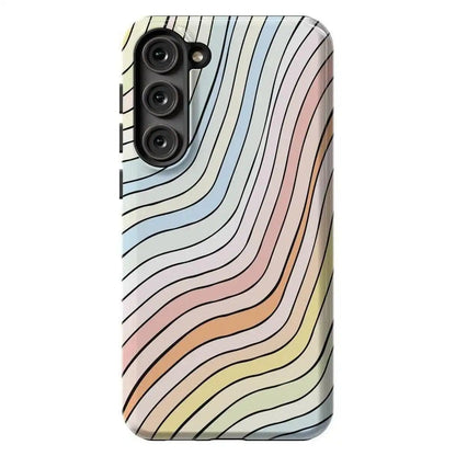 Ride The Wave | Pastel Rainbow Lined Samsung Case