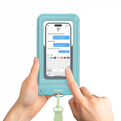 AquaBuddy | Aquamarine Ocean Blue Shimmer Waterproof Phone Pouch